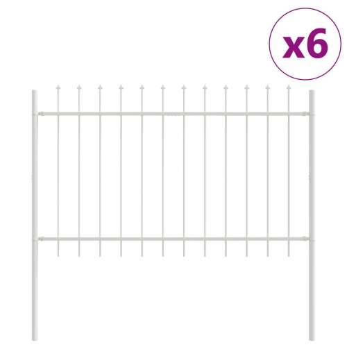 Ograda za vrt s vrhom od koplja Bijela 10,2x1,2 m Čelik Cijena