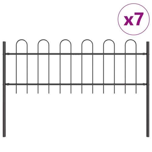 Ograda za vrt s lukom Siva 11,9x0,6 m Čelik Cijena