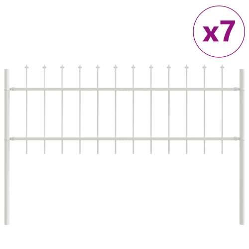 Dvorišna vrata - Ograda za vrt s vrhom u obliku koplja - Bijela 11,9x0,6 m od čelika Cijena