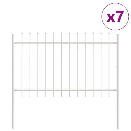 Ogradni zid s vrhom u obliku koplja - Bijela 11,9 x 0,8 m - Čelik Cijena