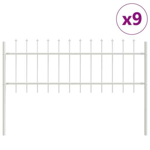 Ograde za vrt s vrhom koplja Bijela 15,3x0,6 m Čelik Cijena