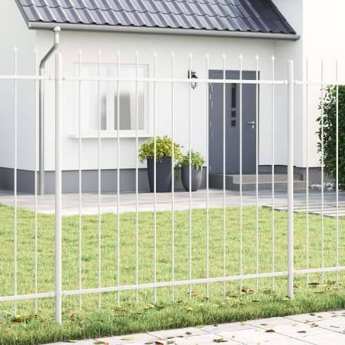 Ograde za vrt s vrhom u obliku koplja - Bijela 15,3x1,5 m - Čelik Cijena