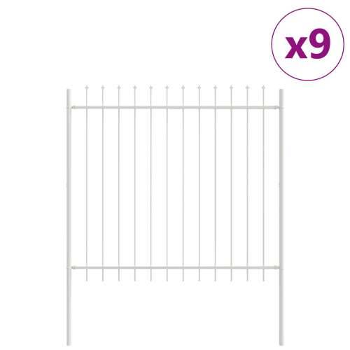Ograde za vrt s vrhom u obliku koplja - Bijela 15,3x1,5 m - Čelik Cijena