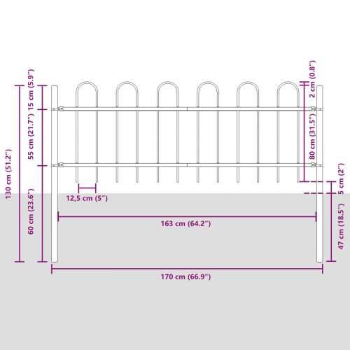 Ograde za vrt s lukom Bijela 15,3x0,8 m Čelik Cijena