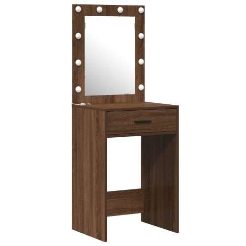 Set od 2 komada toaletnog stola s LED-om, crni hrast, konstruirano drvo Cijena