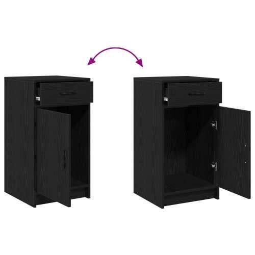 Set toaletnog stola od 3 komada s LED svjetlom, crni, drvo Cijena