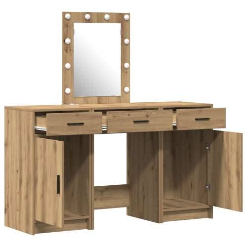 Set toaletnog stola s LED rasvjetom u 3 dijela, Artisan hrast, inženjersko drvo Cijena
