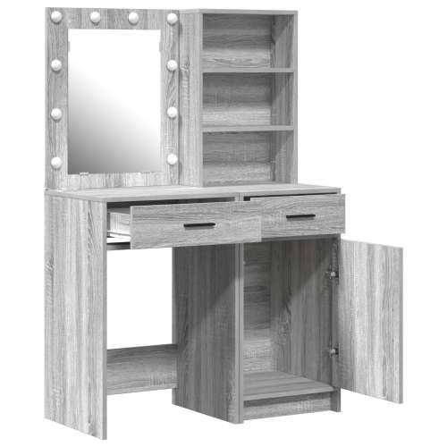 Set za toaletni stolić s LED svjetlom sivi Sonoma konstruirano drvo Cijena