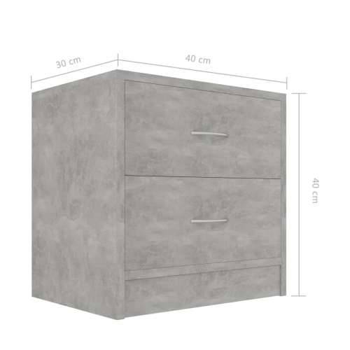 Noćni ormarić siva boja betona 40 x 30 x 40 cm od iverice Cijena