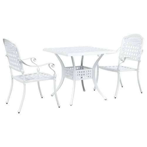 3-dijelni vrtni bistro set bijeli lijevani aluminij Cijena