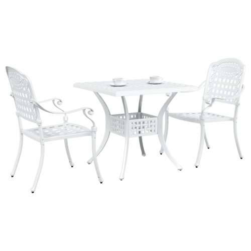 3-dijelni vrtni bistro set bijeli lijevani aluminij Cijena