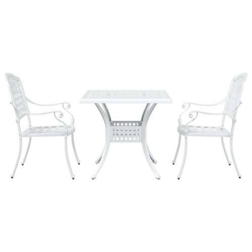 3-dijelni vrtni bistro set bijeli lijevani aluminij Cijena