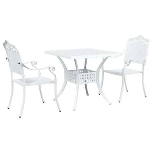 Set za vrtni bistro od 3 dijela bijeli lijevani aluminij Cijena