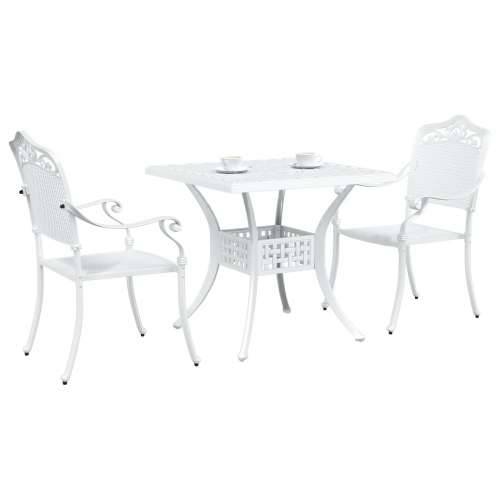 Set za vrtni bistro od 3 dijela bijeli lijevani aluminij Cijena