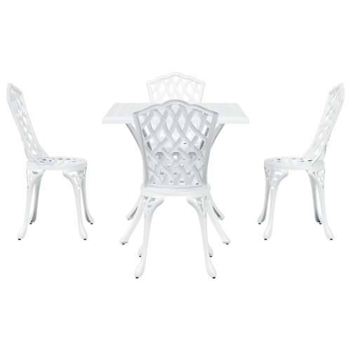Set za vrtni blagovanje od 5 dijelova, bijeli lijevani aluminij Cijena