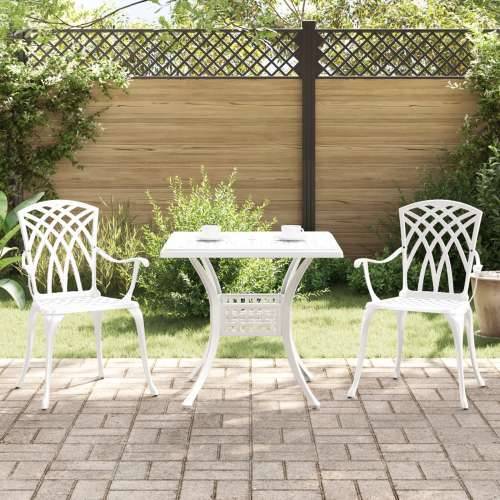 3-dijelni vrtni bistro set bijeli lijevani aluminij Cijena