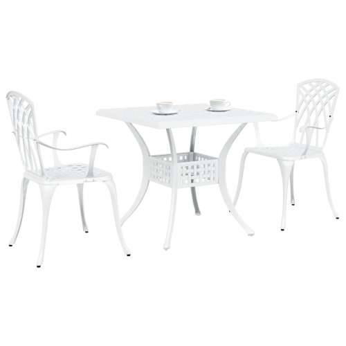 3-dijelni vrtni bistro set bijeli lijevani aluminij Cijena