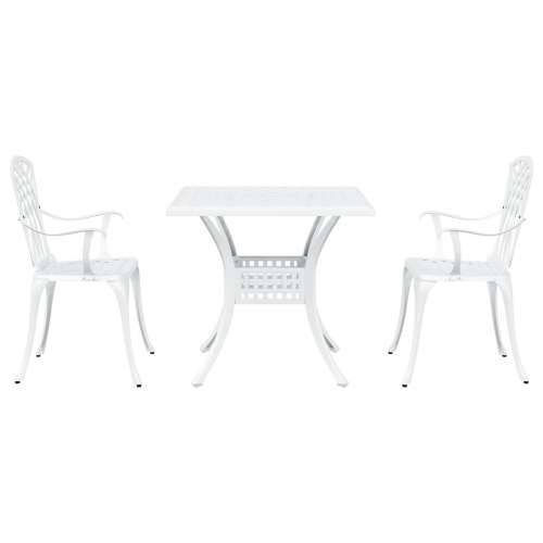 3-dijelni vrtni bistro set bijeli lijevani aluminij Cijena