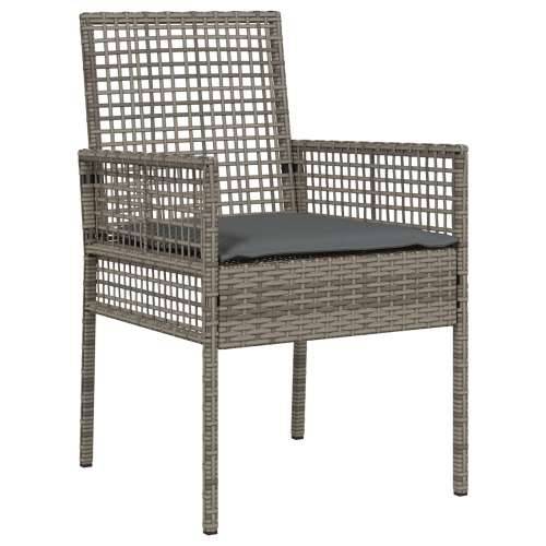 3-dijelni vrtni bistro set s jastucima siva poli ratan Cijena