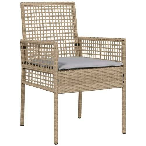 Set od 3 komada za vrt s jastučićima bež poly rattan Cijena