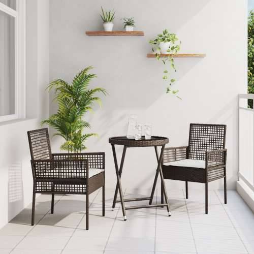 Set za bistro vrt s jastucima, smeđi poli ratan Cijena