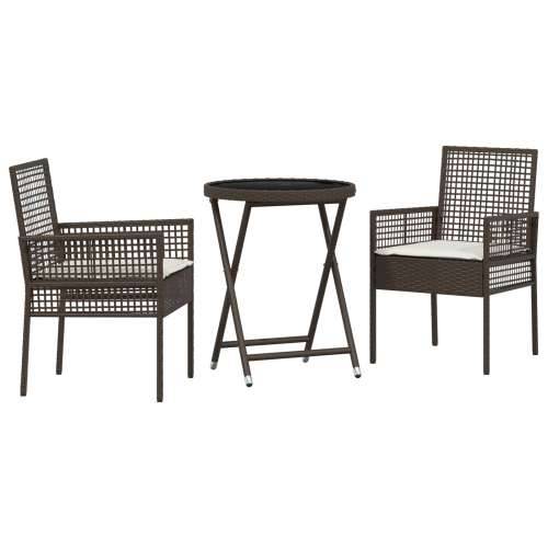Set za bistro vrt s jastucima, smeđi poli ratan Cijena
