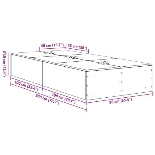Okvir kreveta za pohranu Sonoma hrast 80x200 cm Cijena