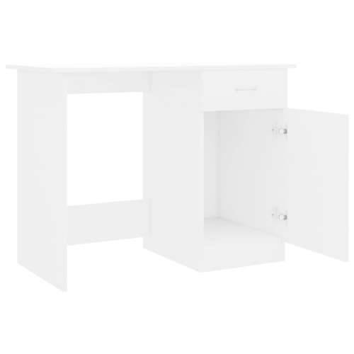 Radni stol bijeli 100 x 50 x 76 cm od konstruiranog drva - Bijela Cijena