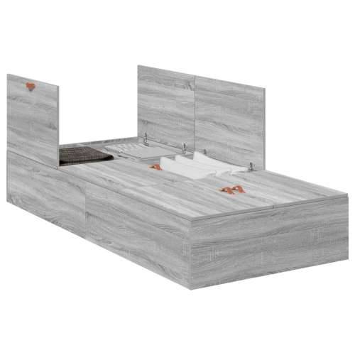Krevet s prostorom za pohranu Siva Sonoma 90x200 cm Cijena