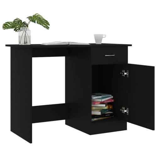 Radni stol crni 100 x 50 x 76 cm od konstruiranog drva - Crna Cijena
