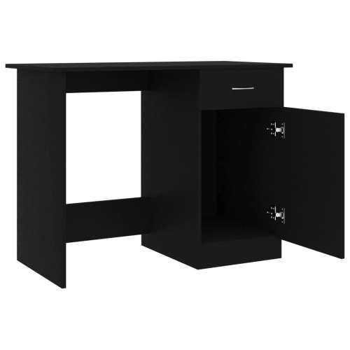 Radni stol crni 100 x 50 x 76 cm od konstruiranog drva - Crna Cijena