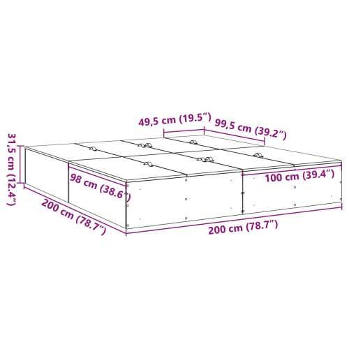 Okvir kreveta za pohranu Crni hrast 200x200 cm Cijena
