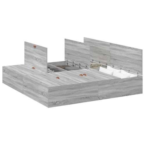 Krevet s prostorom za pohranu Siva Sonoma 200x200 cm Cijena