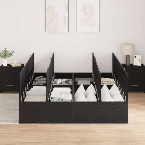 Okvir kreveta za pohranu Crni hrast 150x200 cm Cijena
