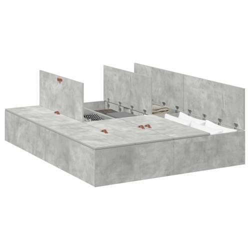 Krevet za pohranu Beton Siva 150x200 cm Cijena