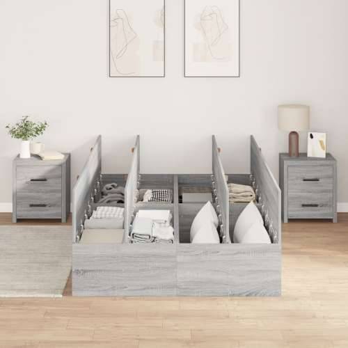 Krevet s prostorom za pohranu Sivi Sonoma 120x190 cm Cijena