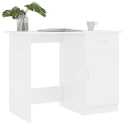 Radni stol visoki sjaj bijeli 100 x 50 x 76 cm od iverice Cijena