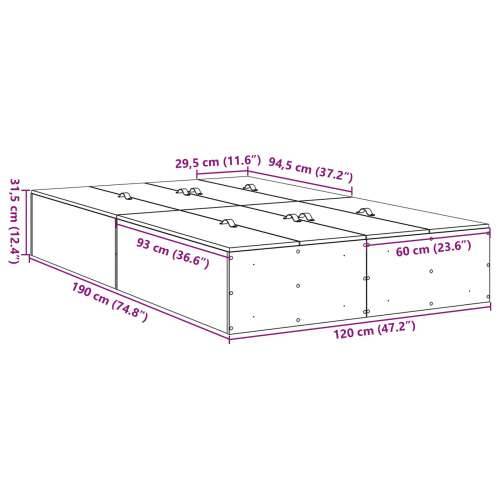Krevet za pohranu Artisan Hrast 120x190 cm Cijena