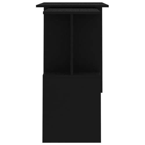 Kutni radni stol crni 200 x 50 x 76 cm od konstruiranog drva Cijena