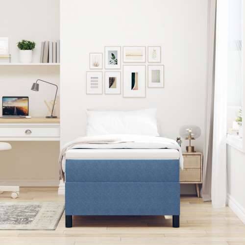 Box Spring Krevet Plava 100x200 cm Korduroj Tkanina Cijena