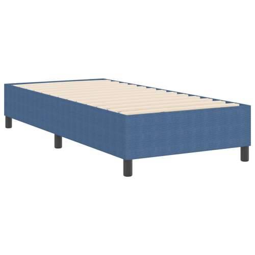 Box Spring Krevet Plava 100x200 cm Korduroj Tkanina Cijena
