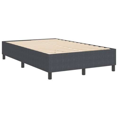 Box Spring Krevet Tamno Siva Mala Dupla Kordurojna Tkanina Cijena