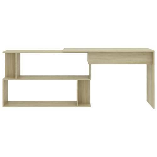 Kutni radni stol boja hrasta 200x50x76 cm od konstruiranog drva Cijena