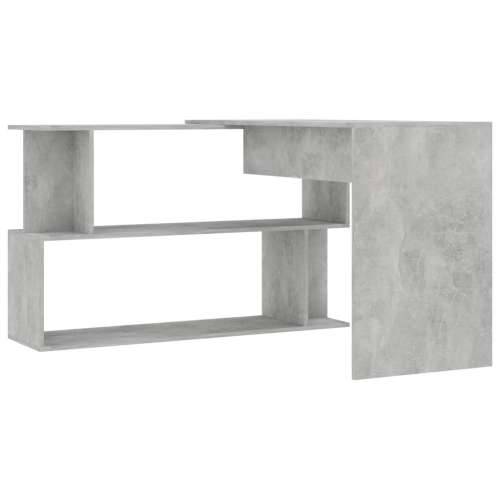 Kutni radni stol boja betona 200x50x76 cm od konstruiranog drva - Beton siva Cijena