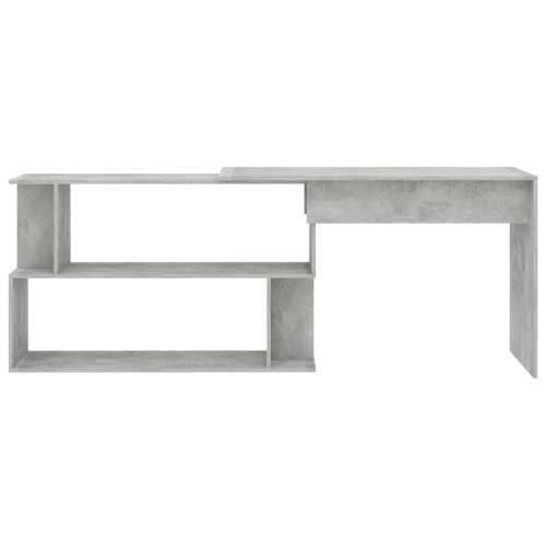 Kutni radni stol boja betona 200x50x76 cm od konstruiranog drva - Beton siva Cijena