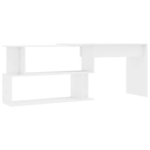Kutni radni stol visoki sjaj bijeli 200 x 50 x 76 cm od iverice Cijena