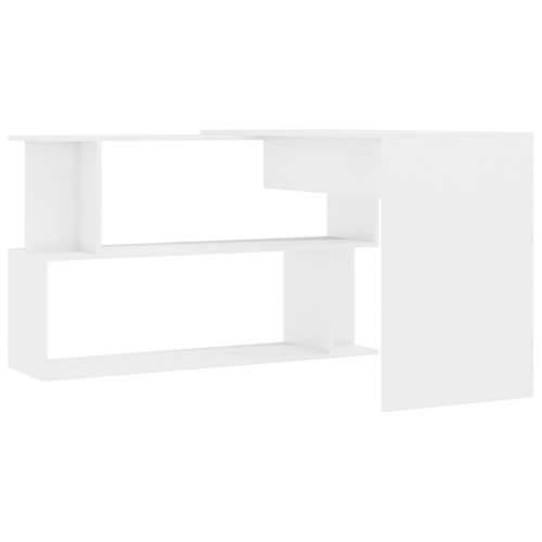 Kutni radni stol sjajni bijeli 200x50x76 cm konstruirano drvo Cijena