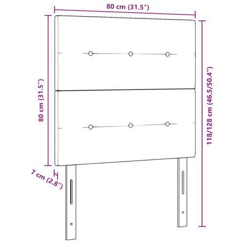Naslon za glavu s gumbenim preklopom Crna 80 cm Baršun Cijena