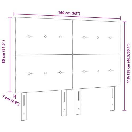 Naslon za glavu s gumbima Tamno siva 160 cm Baršun Cijena
