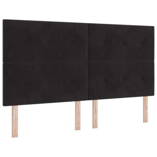 Naslon za glavu s gumbima, crni, 180 cm, baršun Cijena